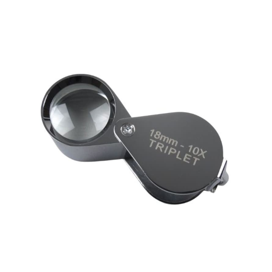 Jewellers' Loupe With 10x Magnification And Chrome Finish With Leather Pouch