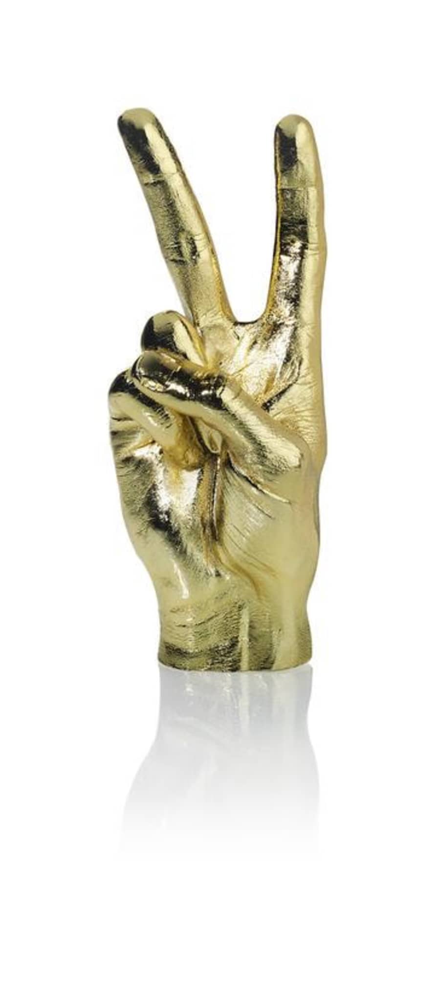 &Quirky Gold Peace Hand Sculpture