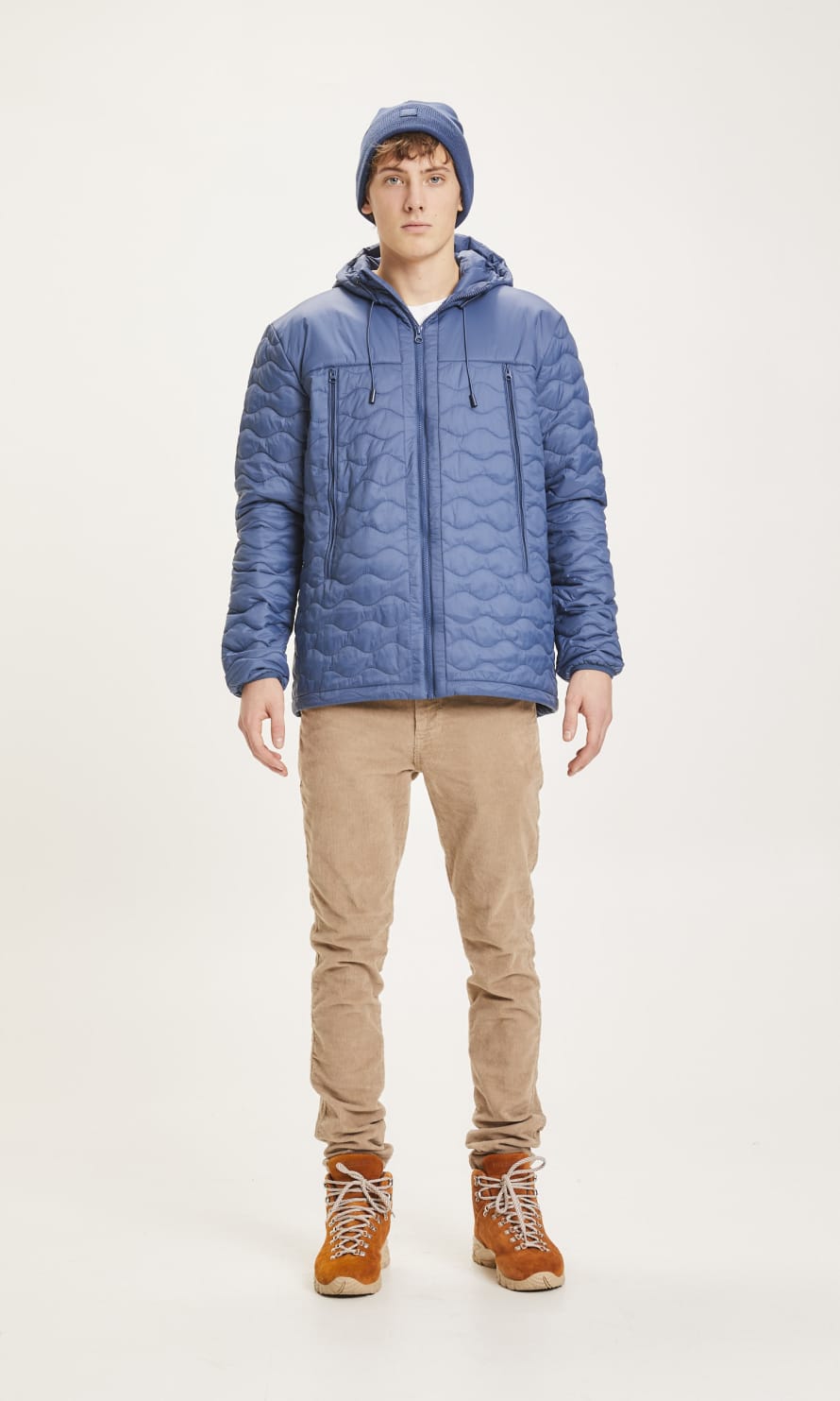 Knowledge Cotton Apparel  Eco Active Thermore Quilted Jacket Dark Denim