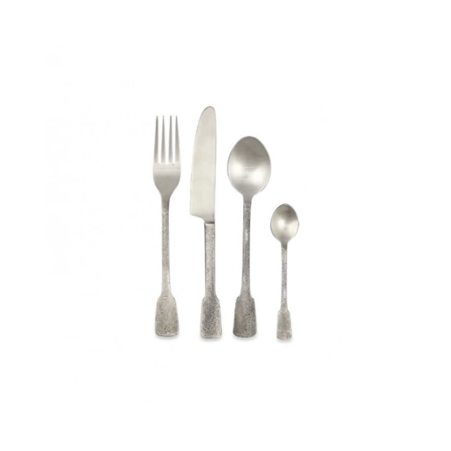 Nkuku Veeta Cutlery - Brushed Silver - Set of 16