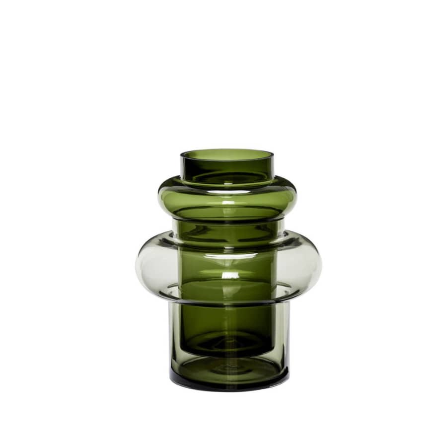Hubsch Green Glass Vase 2in1
