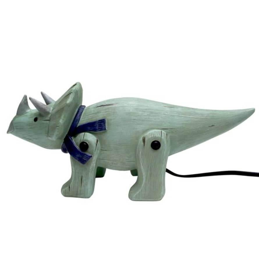 House of disaster Wood Effect Cute Triceratops Table Lamp