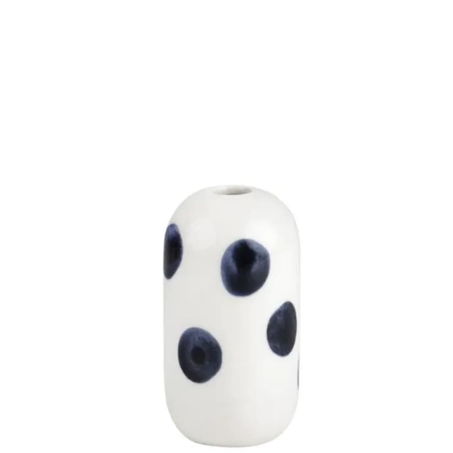 Räder Small Blue and White Spotted Bud Vase