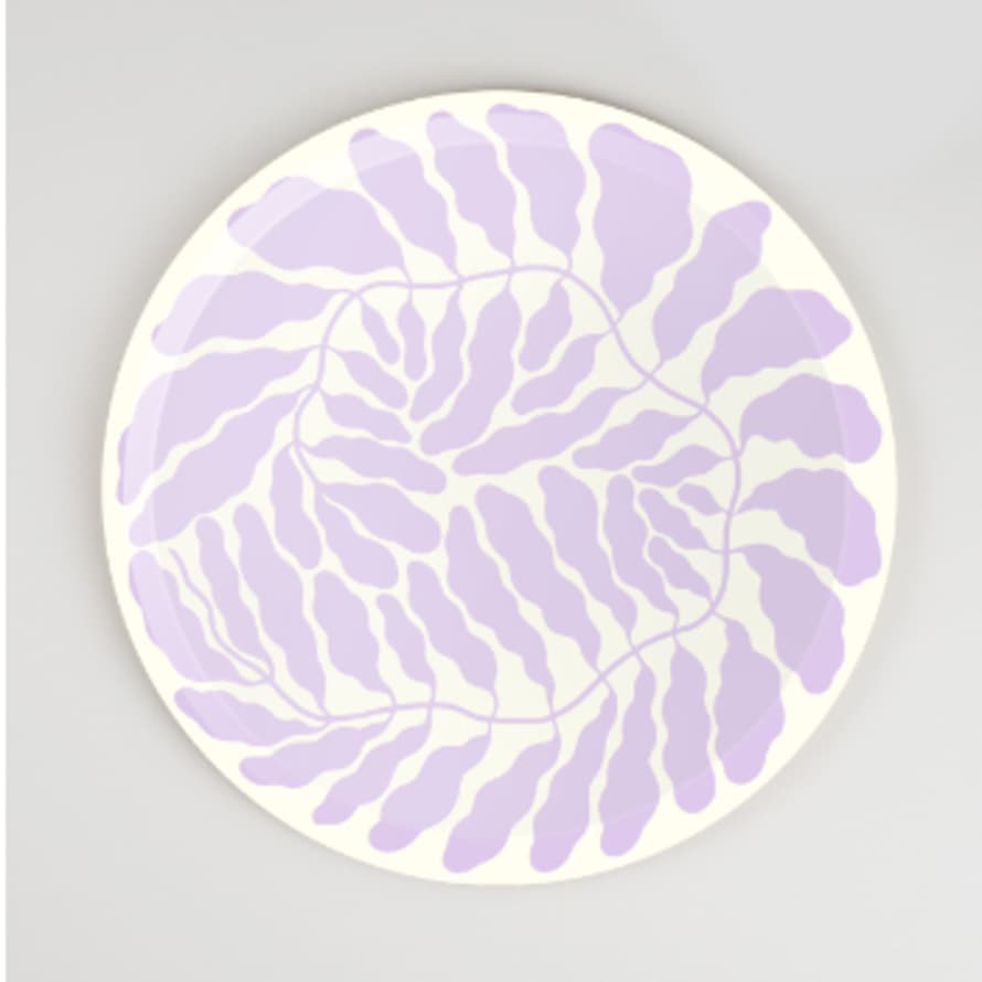 Wrap Leaves Large Lilac Plywood Tray