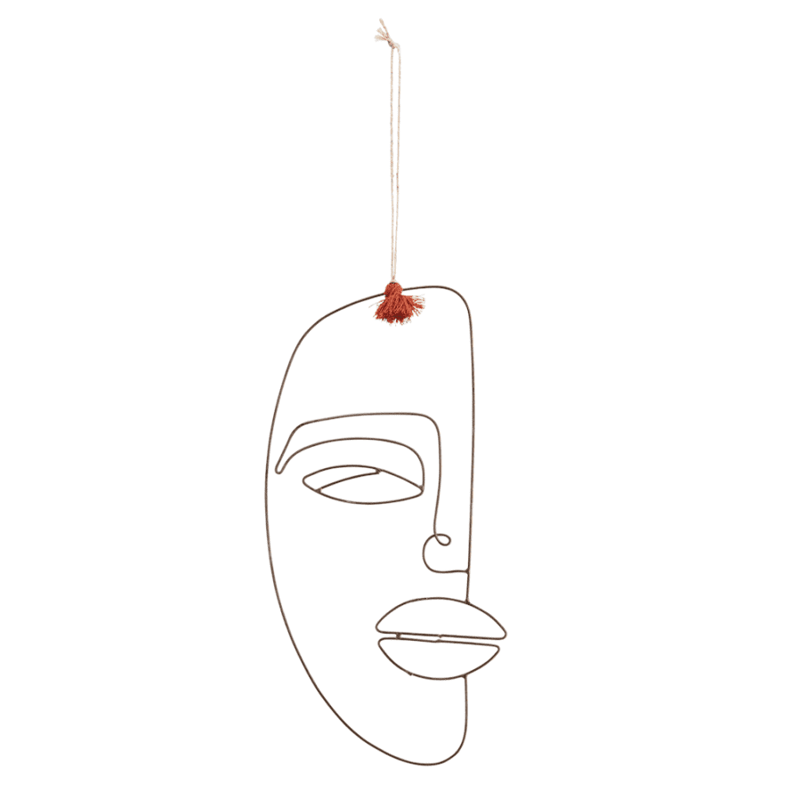 Madam Stoltz Iron with Tassel Decorative Hanging Face