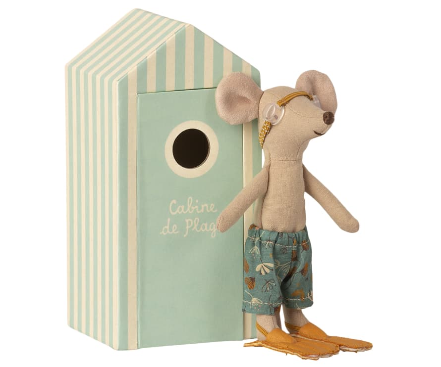 Maileg Beach Mice Big Brother Toy in Cabin de Plage