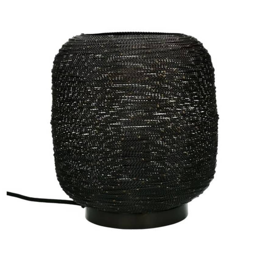 home Shiaran Table Lamp Metal Dia 25 X H 24 Cm Antique Black