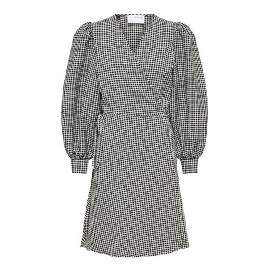 Selected Femme Charlie Check Wrap Dress