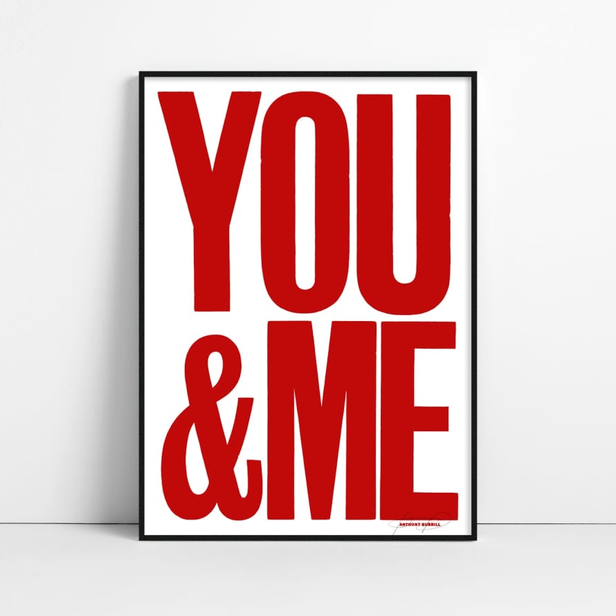 Anthony Burrill You & Me Art Print Red