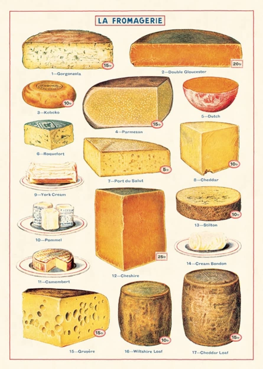 Cavallini & Co Cheese - Cavallini Vintage Poster | 51 x 71cm