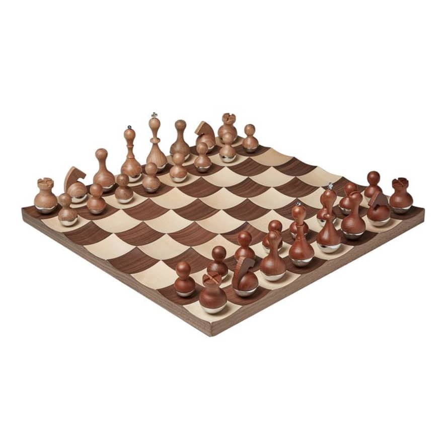 Umbra Walnut Wobble Chess Set