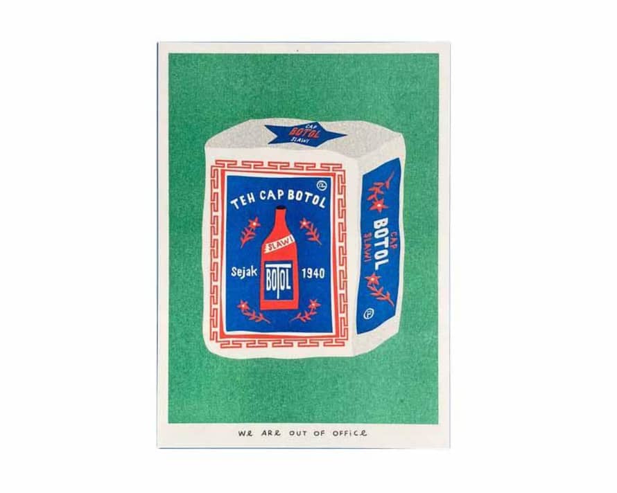 We are out of office  A Package of Indonesian Jasmine Tea Risograph Print