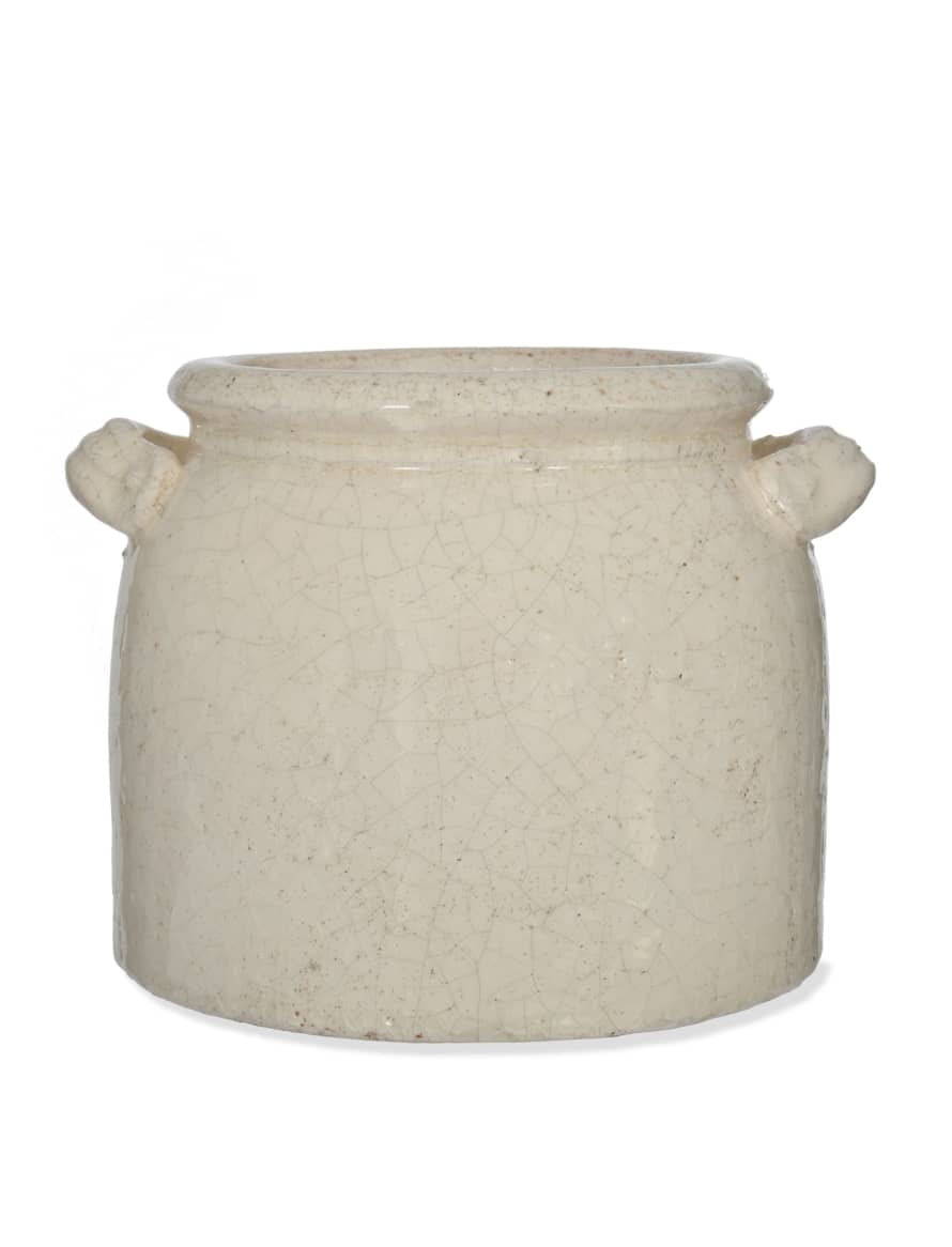 Garden Trading Off-White Ravello Pot with Handles