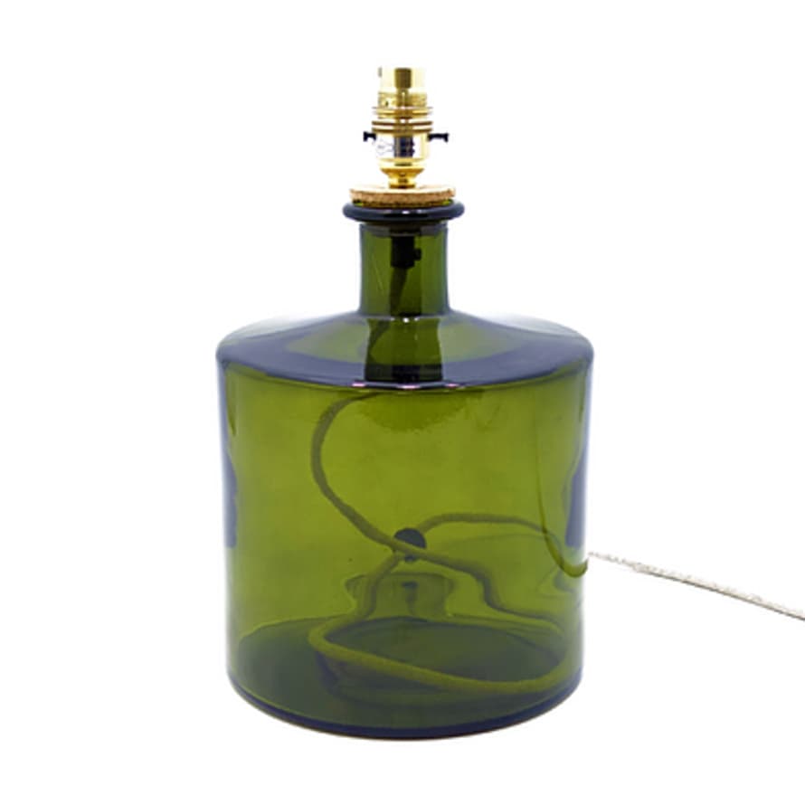Jarapa Frances Recycled Glass Lamp Base Olive Green