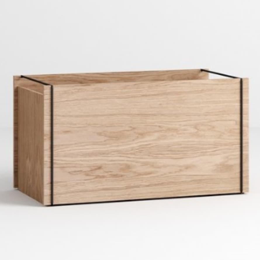 Moebe Storage Box, Oak/Black