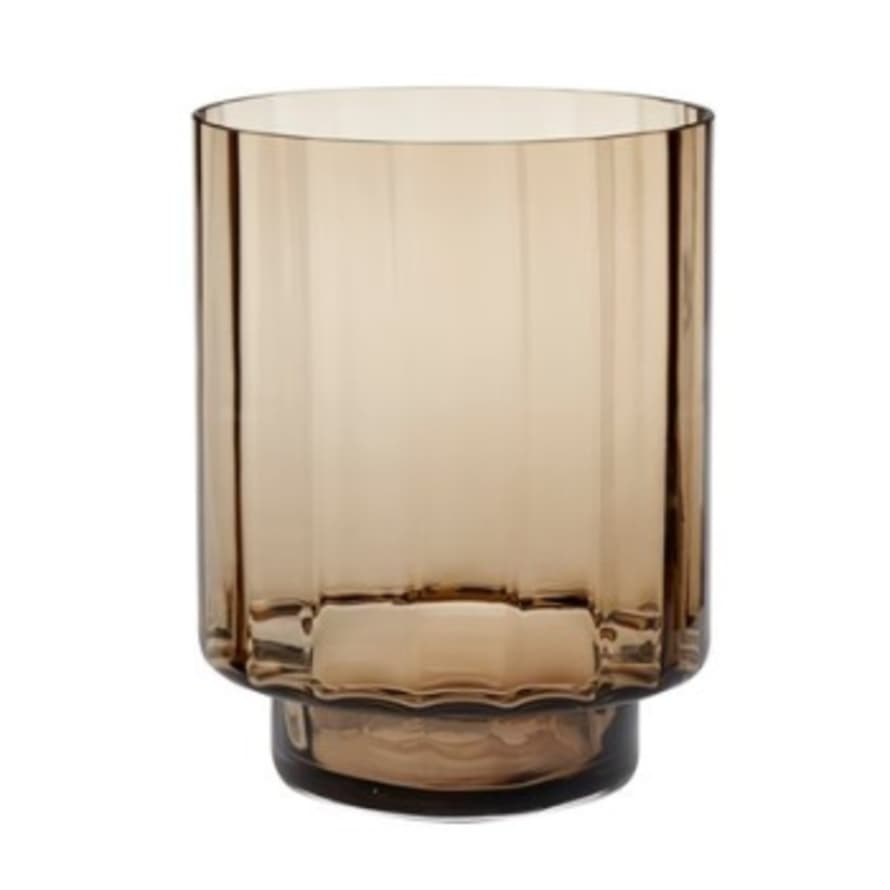 H. Skjalm P. Glass Vase "Laura", H23 x 18 cm - Brown