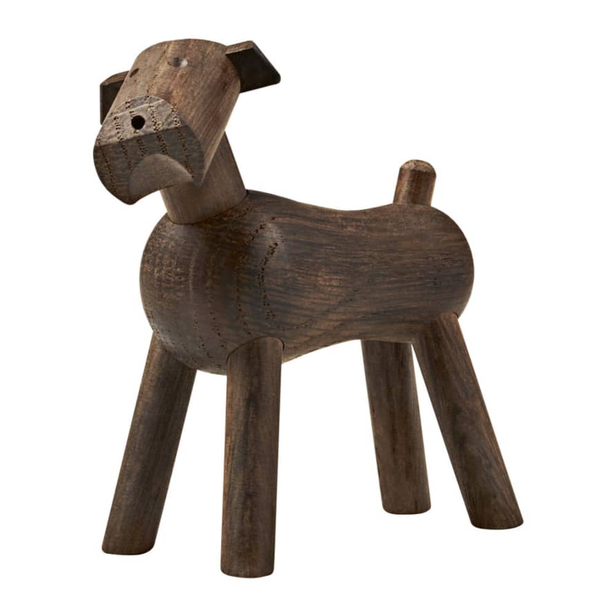 KAY BOJESEN DENMARK Tim Wooden Dog Figurine Smoked Oak