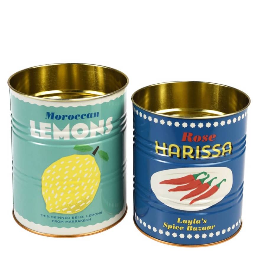 Rex London Lemon and Harissa Storage Tins Set of 2