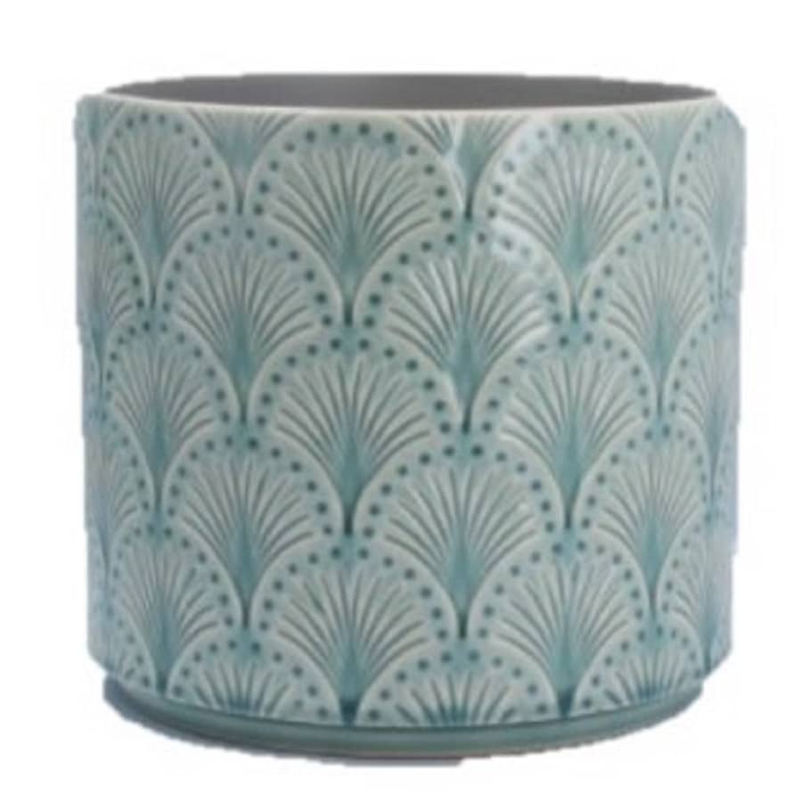 Gisela Graham Blue Arches Ceramic Pot Cover (large)