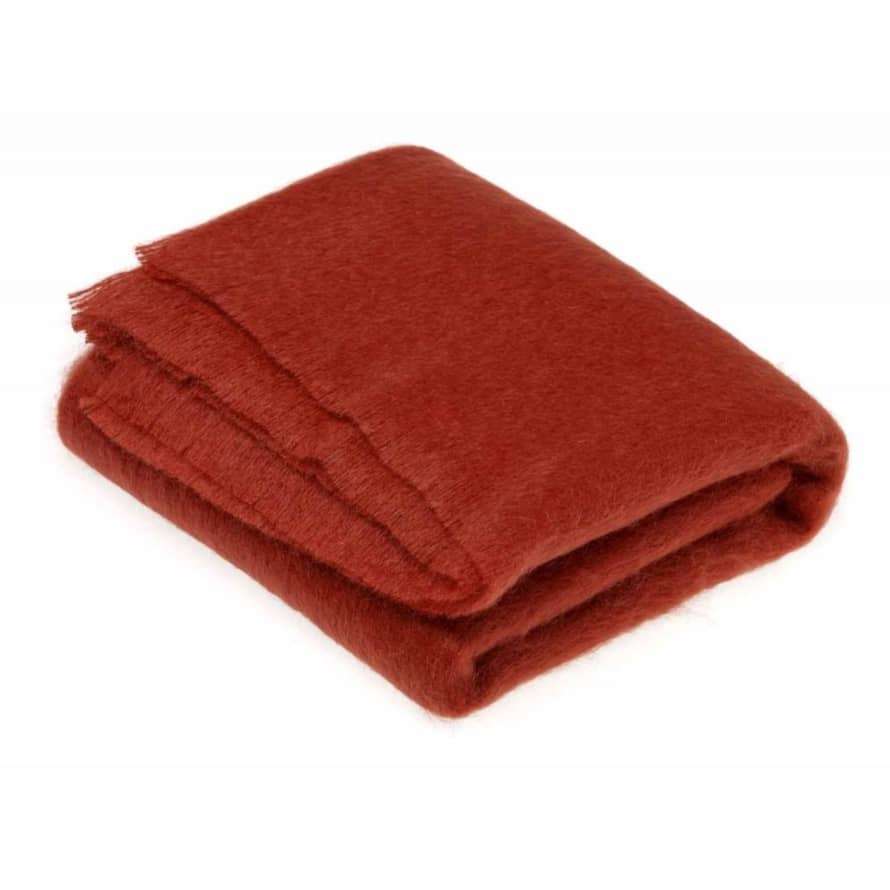 Bronte by Moon Lacquer Red Luxury Mohair Throw 