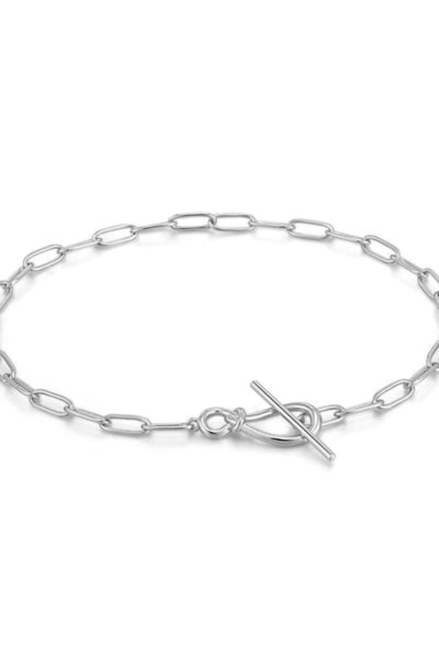 Ania Haie Aw 21 Silver Knot T Bar Chain Bracelet