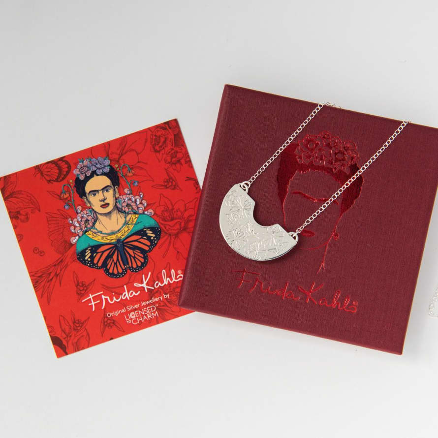 Frida Kahlo Silver Creole Necklace