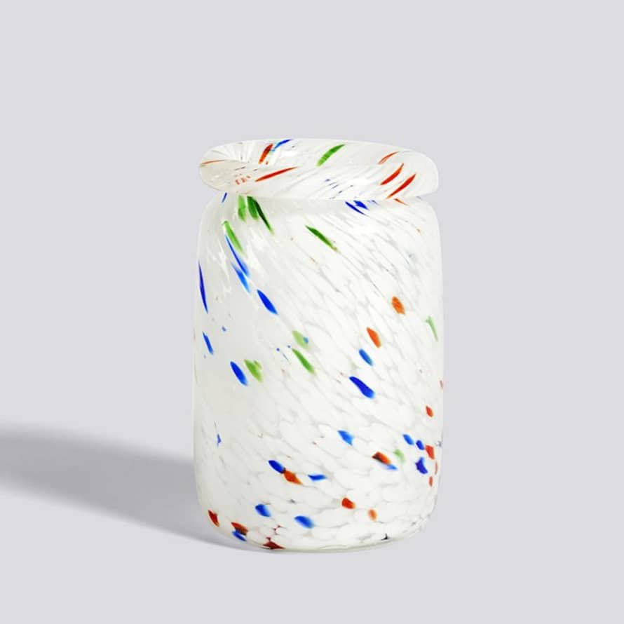 HAY Roll Neck White Dot Splash Vase