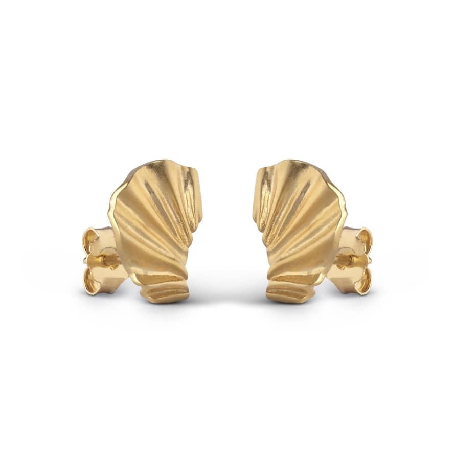Enamel Copenhagen Mini Wave Earrings - Gold 