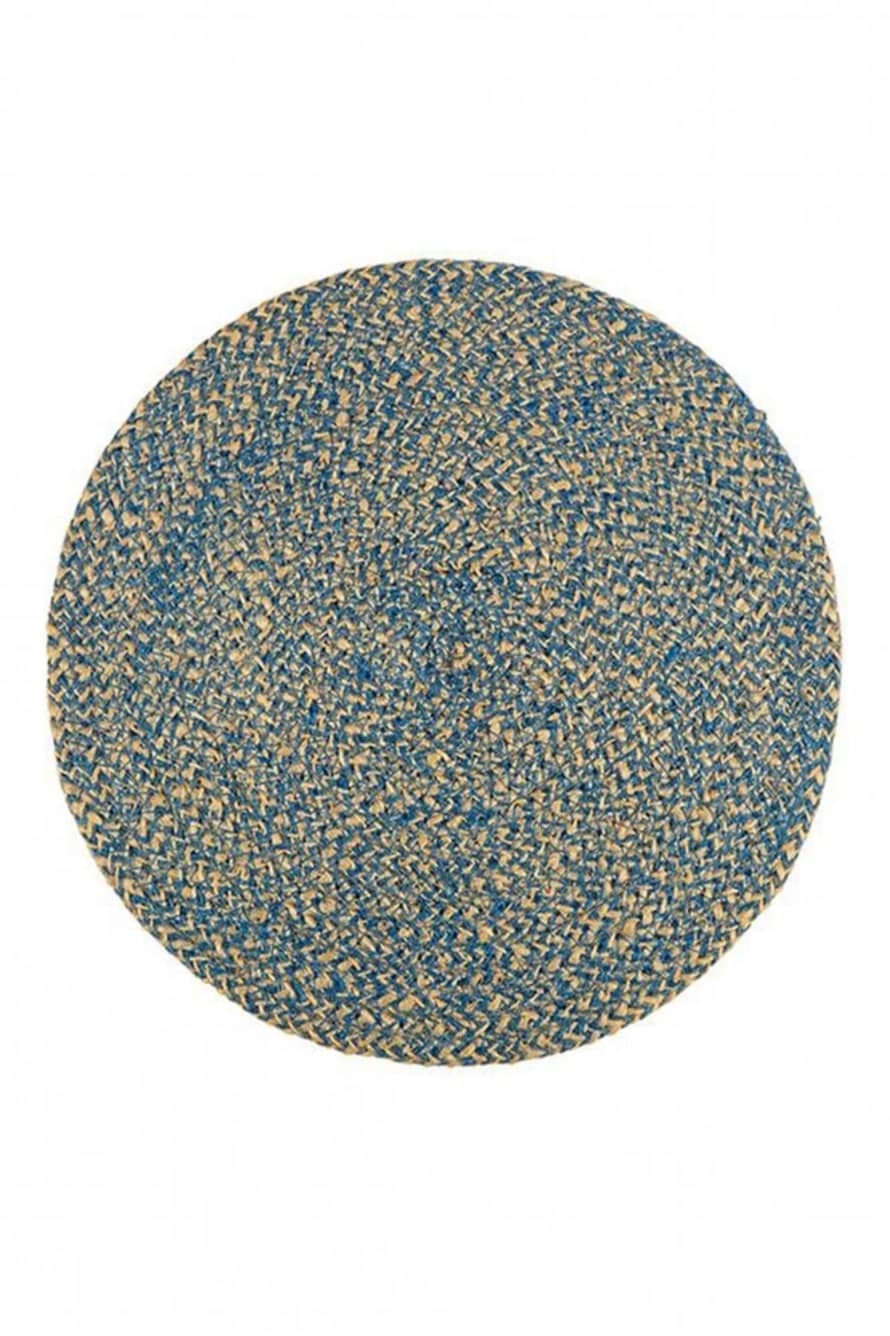 The Home Collection Woven Jute Placemat 38 Cm In Cornflower