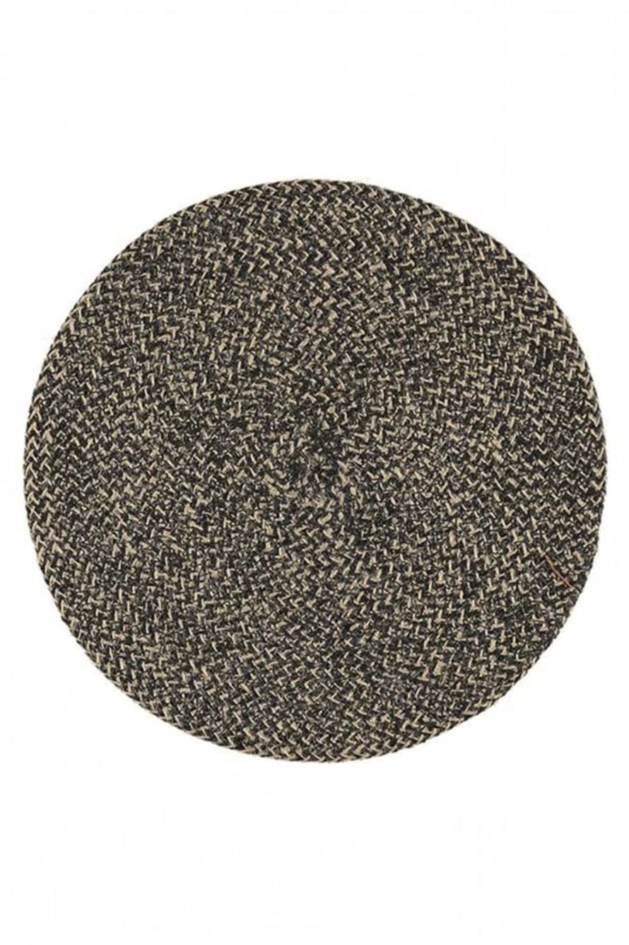 The Home Collection Woven Jute Placemat 38 Cm In Jet Black