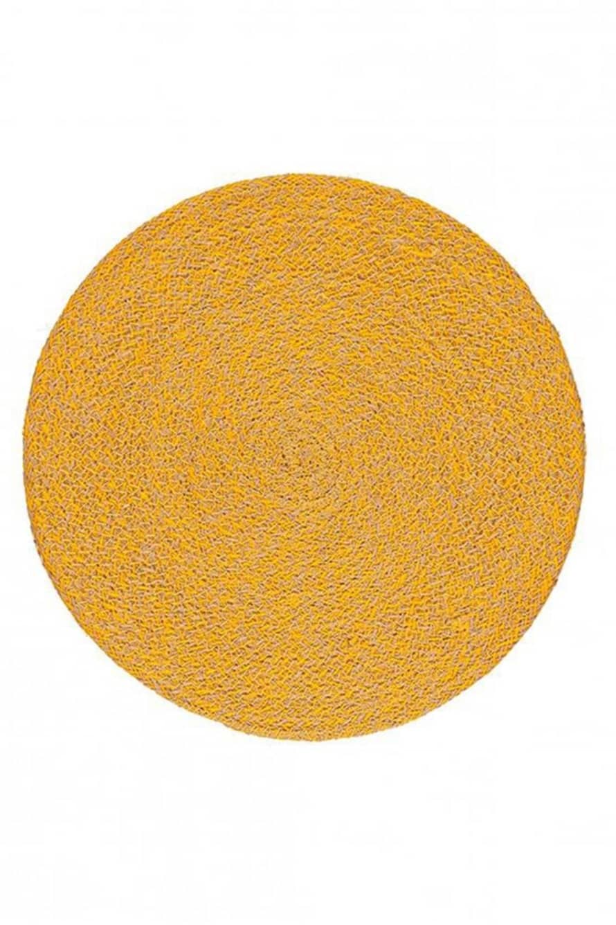 The Home Collection Woven Jute Placemat 38 Cm In Indian Yellow