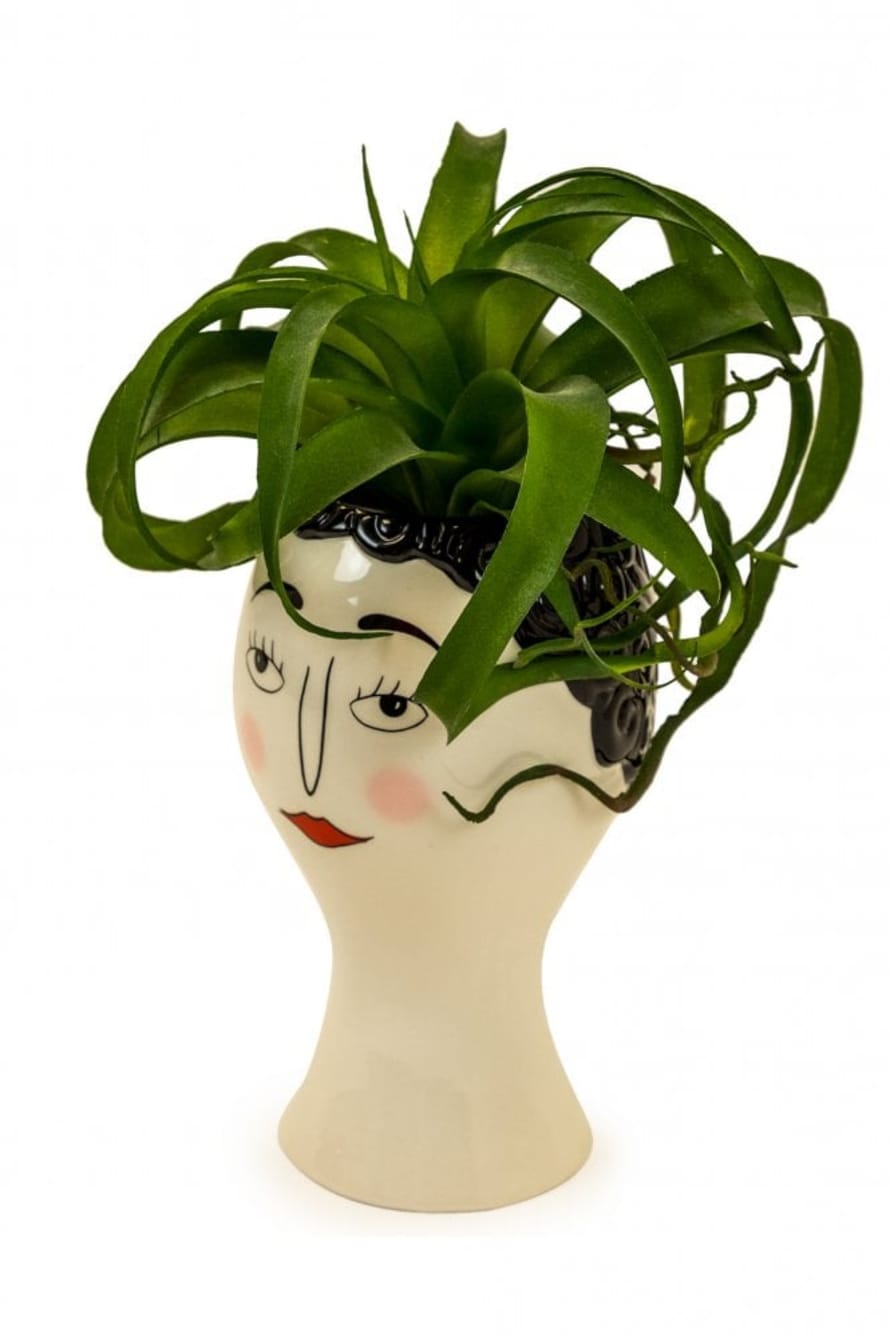 The Home Collection Illustrated Ladys Head Ceramic Vase