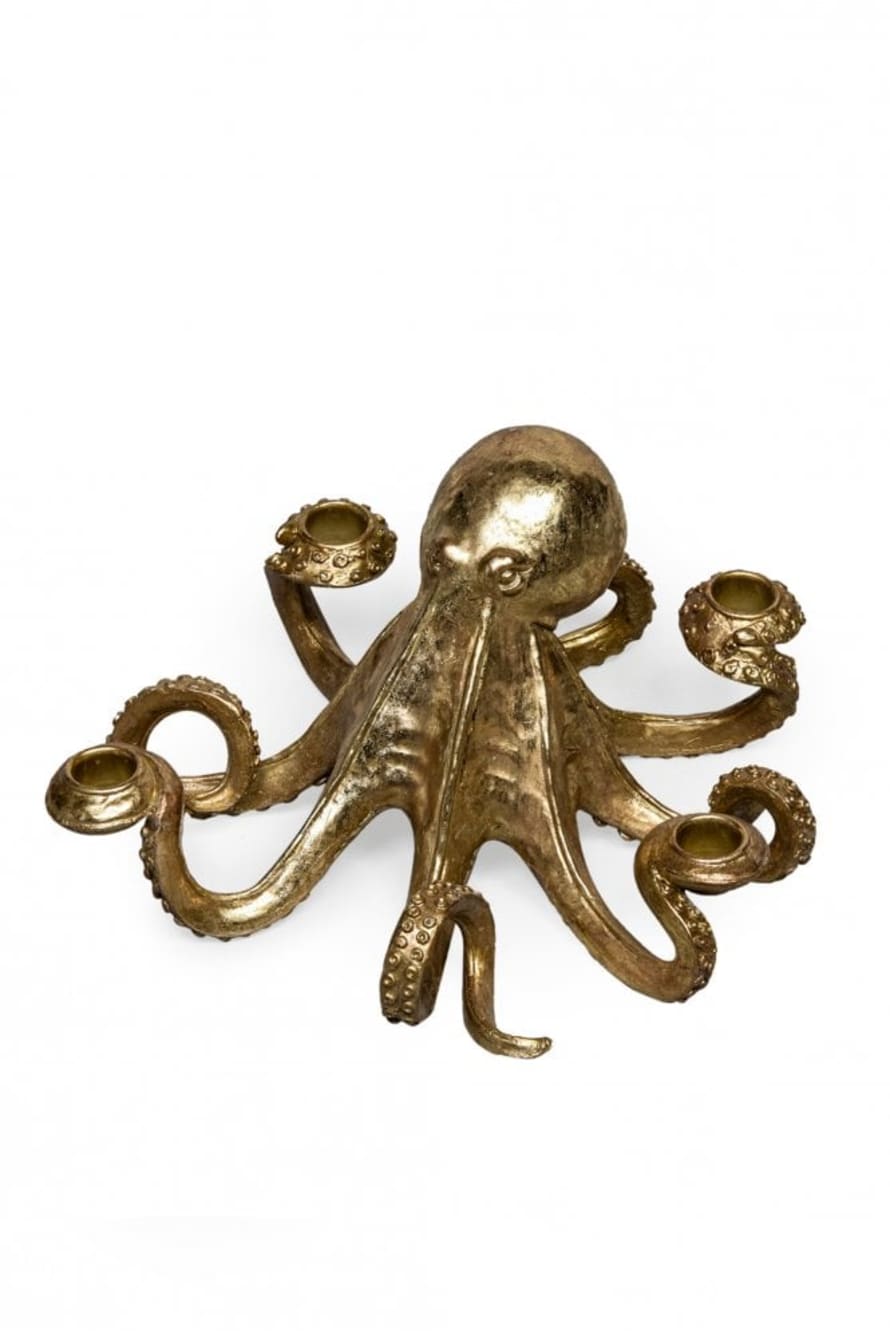 The Home Collection Gold Octopus Candlestick Holder