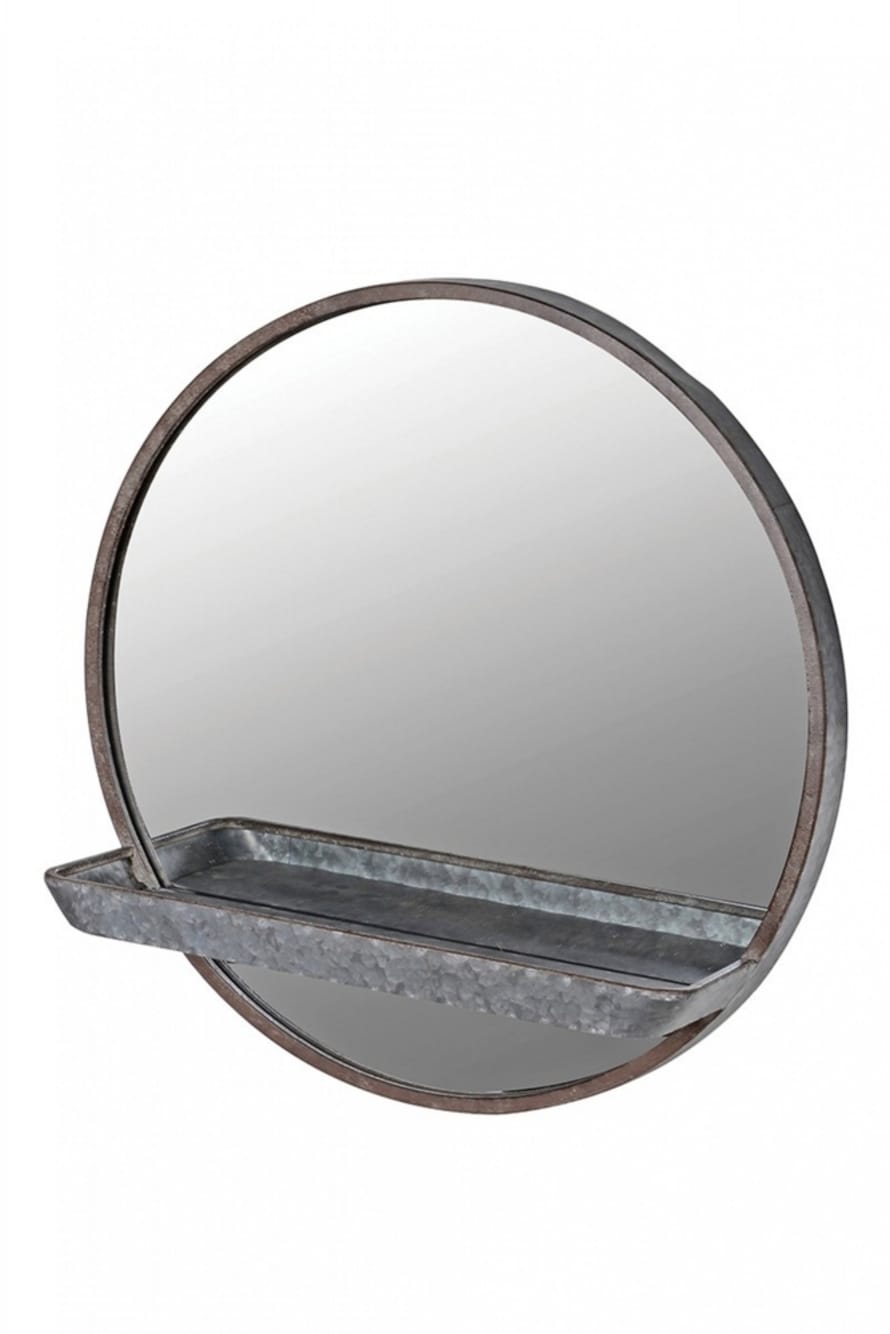 The Home Collection Round Wall Mirror With Shelf