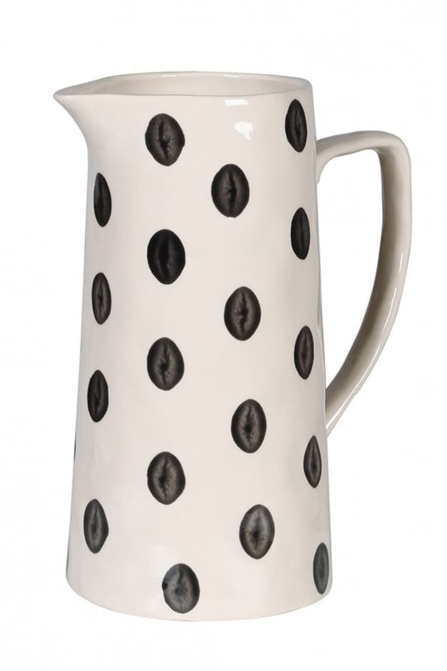 The Home Collection Black And White Polka Dotty Jug