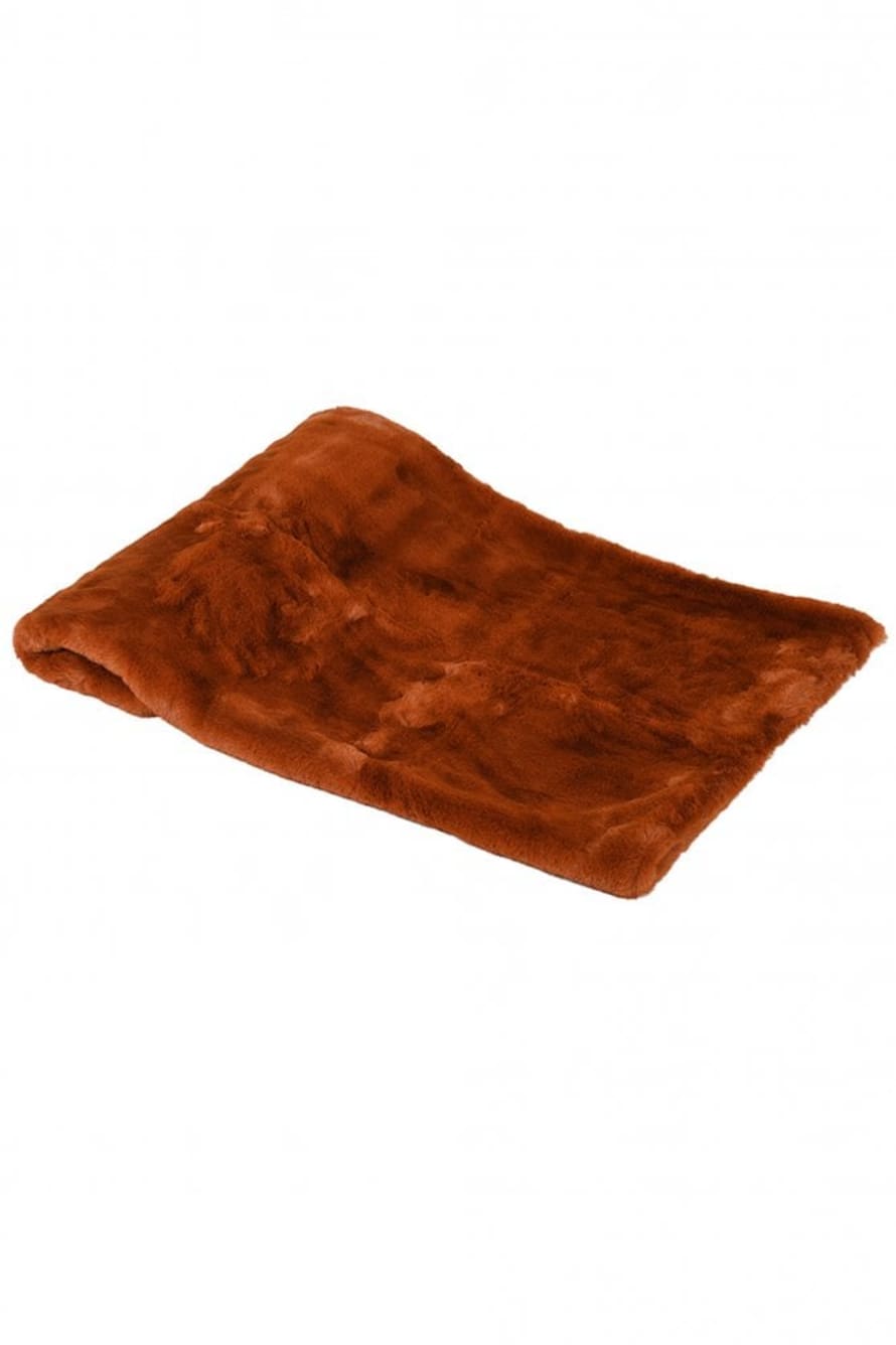 The Home Collection Burnt Amber Faux Fur Throw