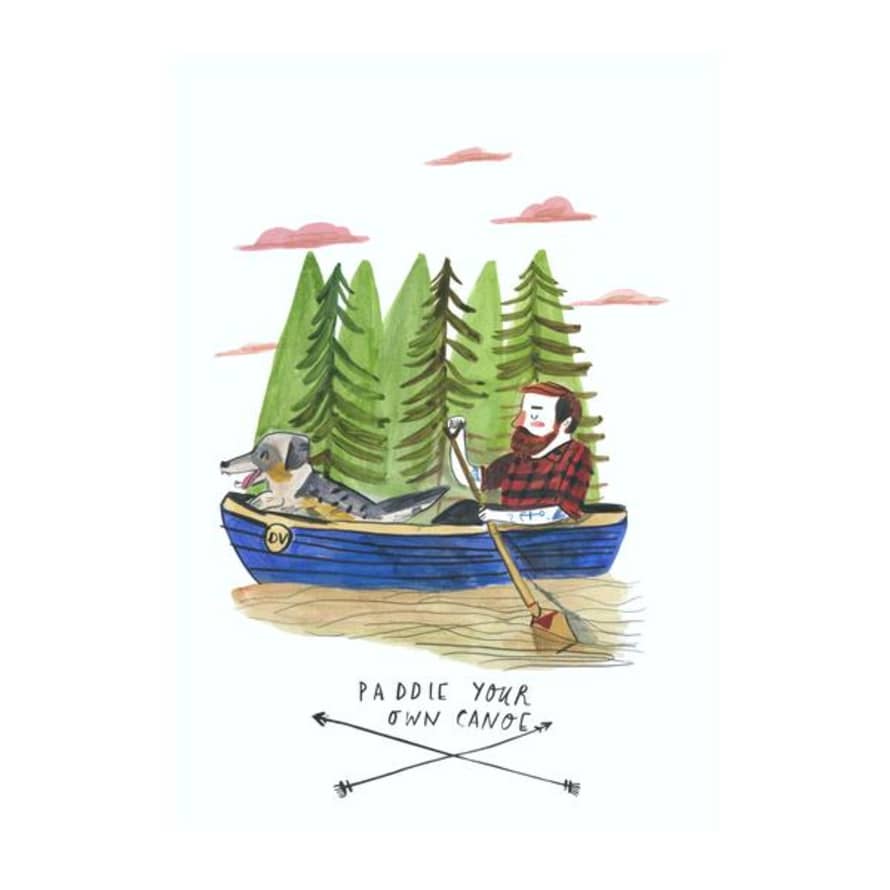 Dick Vincent Paddle Your Own Canoe A4 Art Print