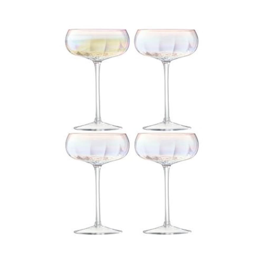 LSA International Set of 4 Pearl Champagne Saucers - 300ml