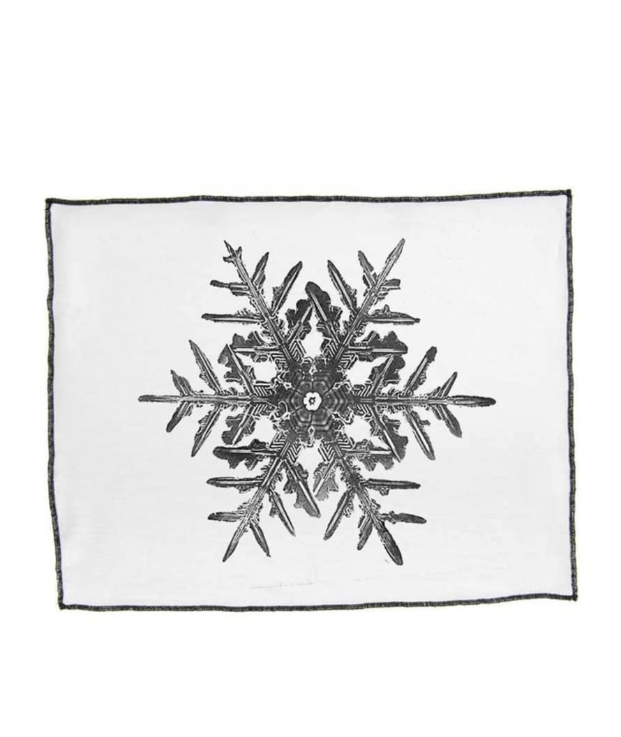 Série Limitée LOUISE Individual de lino blanco "Snowflake"
