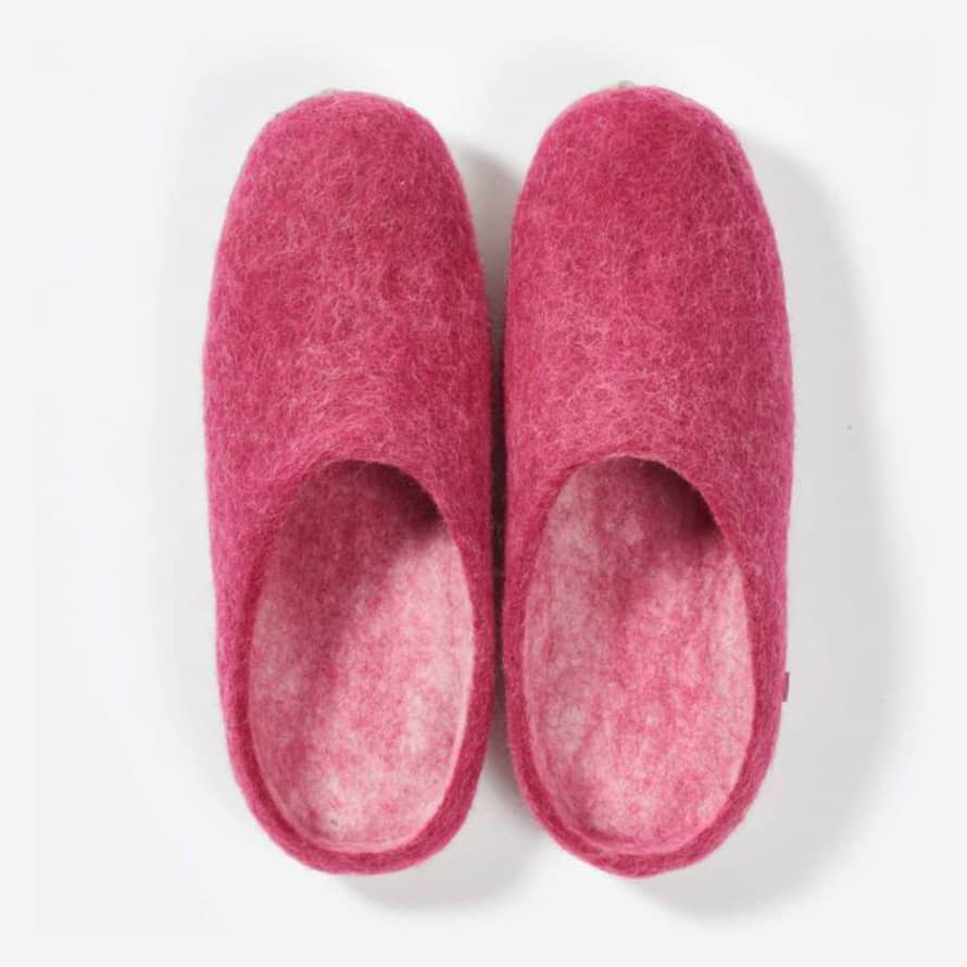 Felties Hand-Felted Slippers From Certified Production Berry