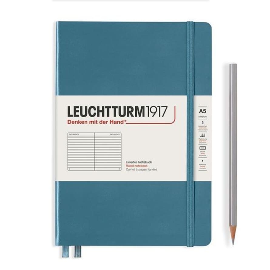 Leuchtturm1917 Medium A 5 Hardcover Notebook Stone Blue