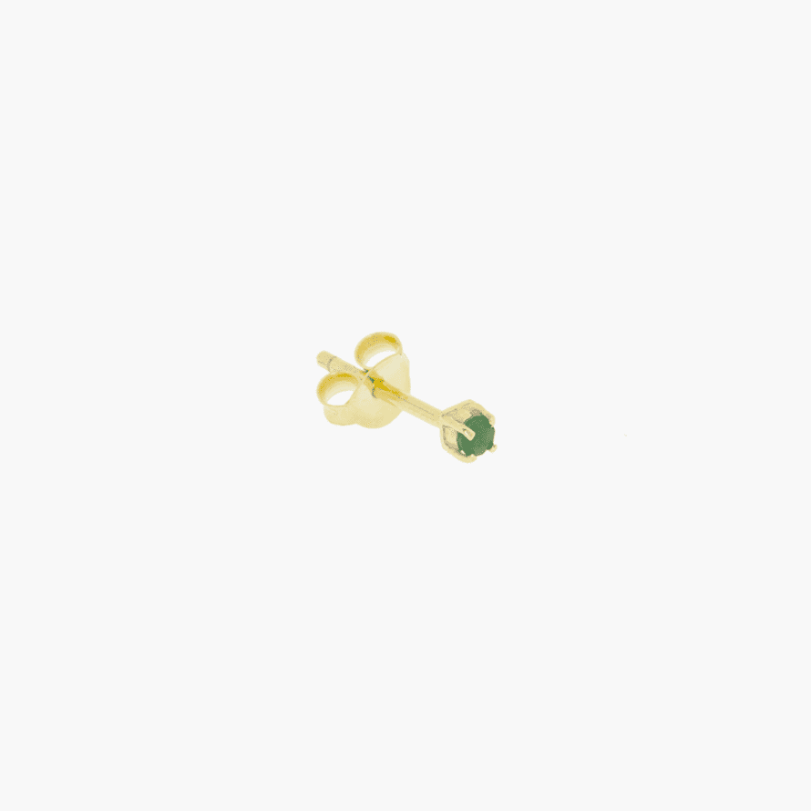 BY10AK Everyday Emerald Gem Stud Earring- Gold 