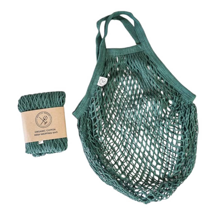 Battle Green Short Handle String Shopping Bag
