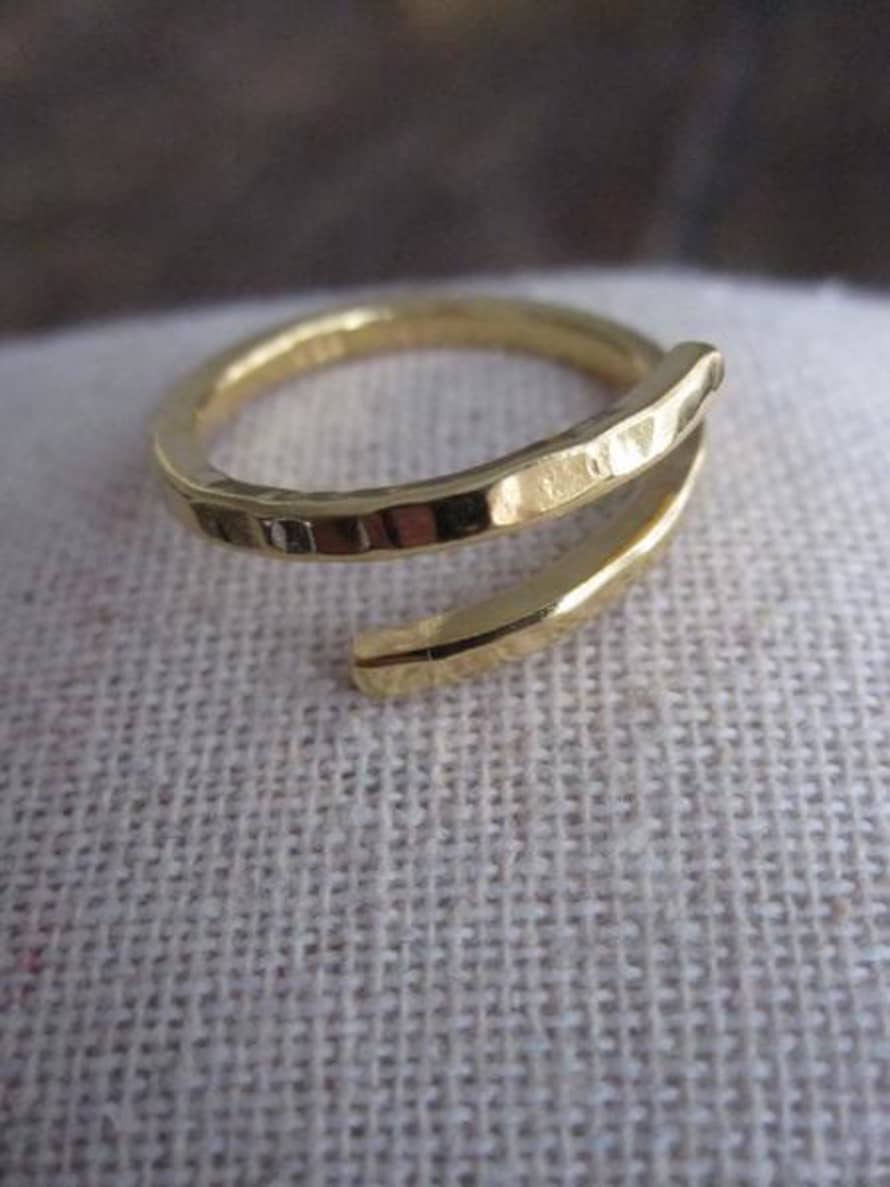 CollardManson Hammered Gold Plated 925 Silver Ring