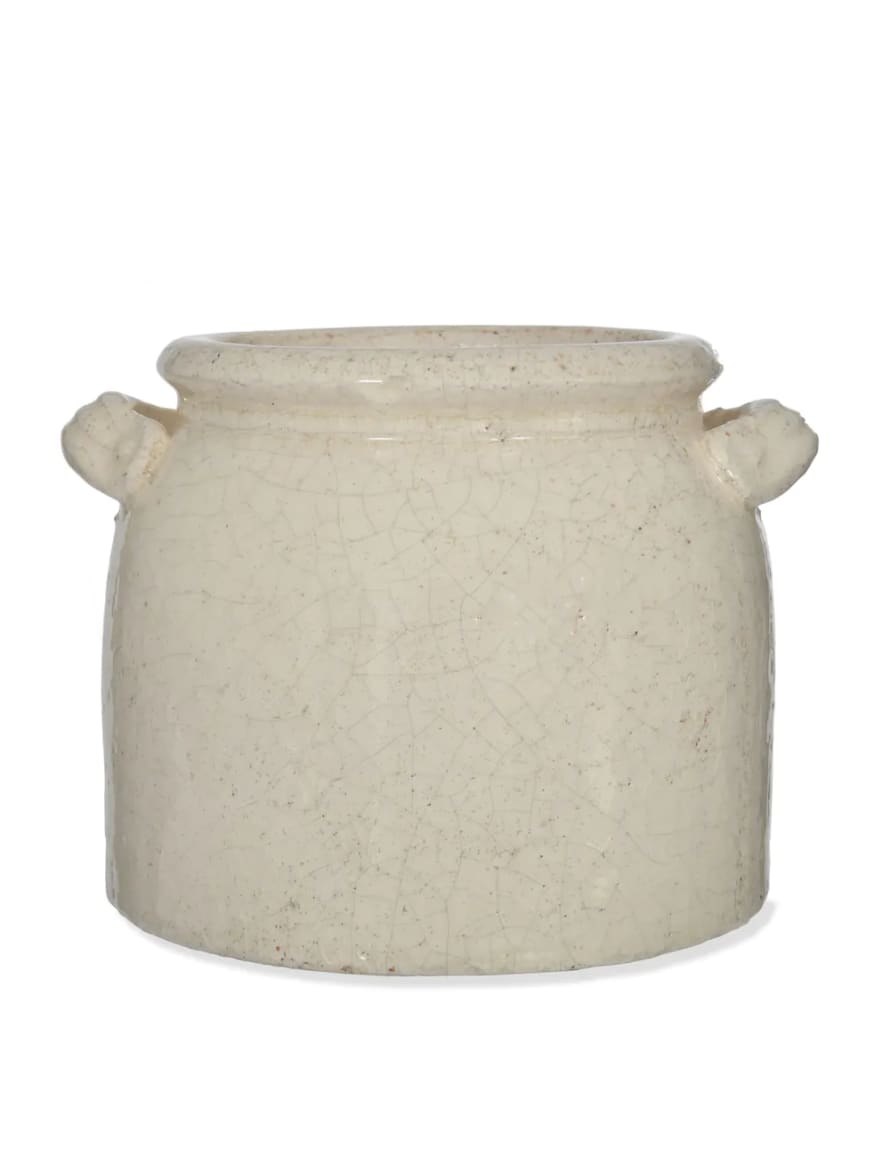 Garden Trading Ceramic Ravello Pot with Handles in White
