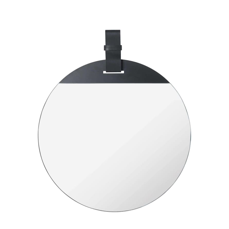 Ferm Living Large Enter Wall Mirror with Black Leather Strap