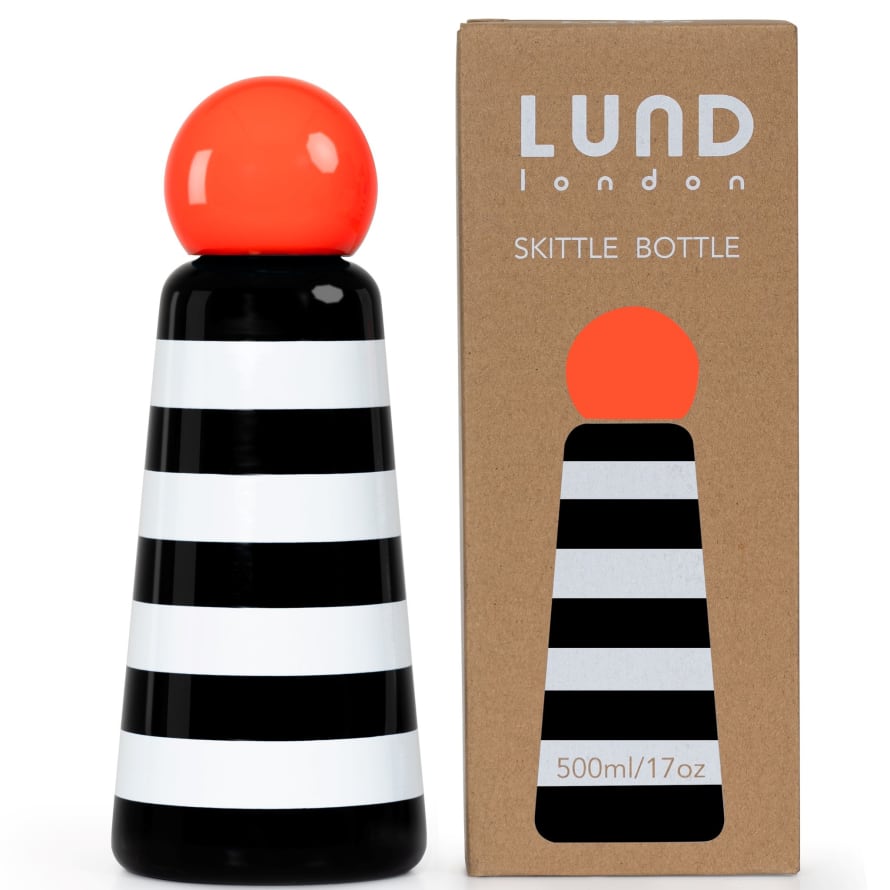 Lund London Skittle Bottle Original 500ml - Stripes and Coral