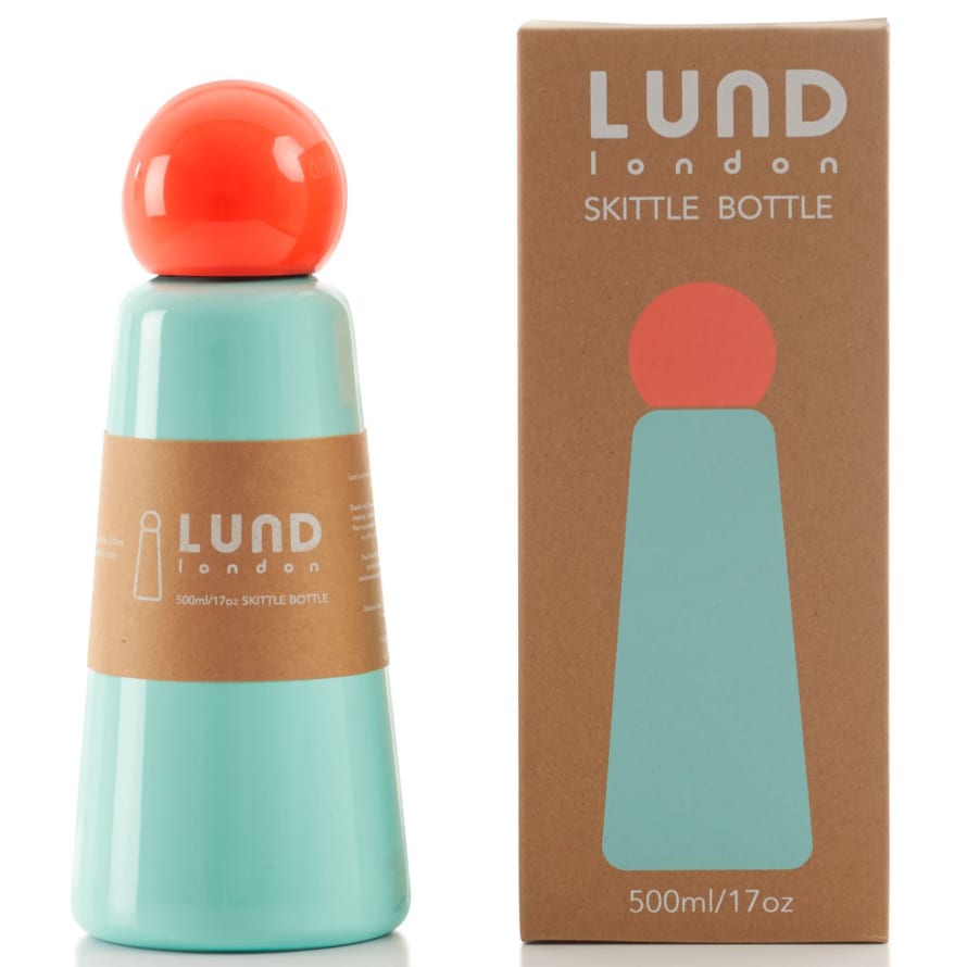 Lund London Skittle Bottle Original 500ml - Mint and Coral