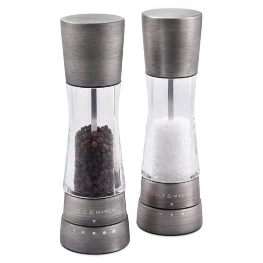 Cole & Mason -derwent Titanium Gourmet Precision+ Salt & Pepper Mill Set