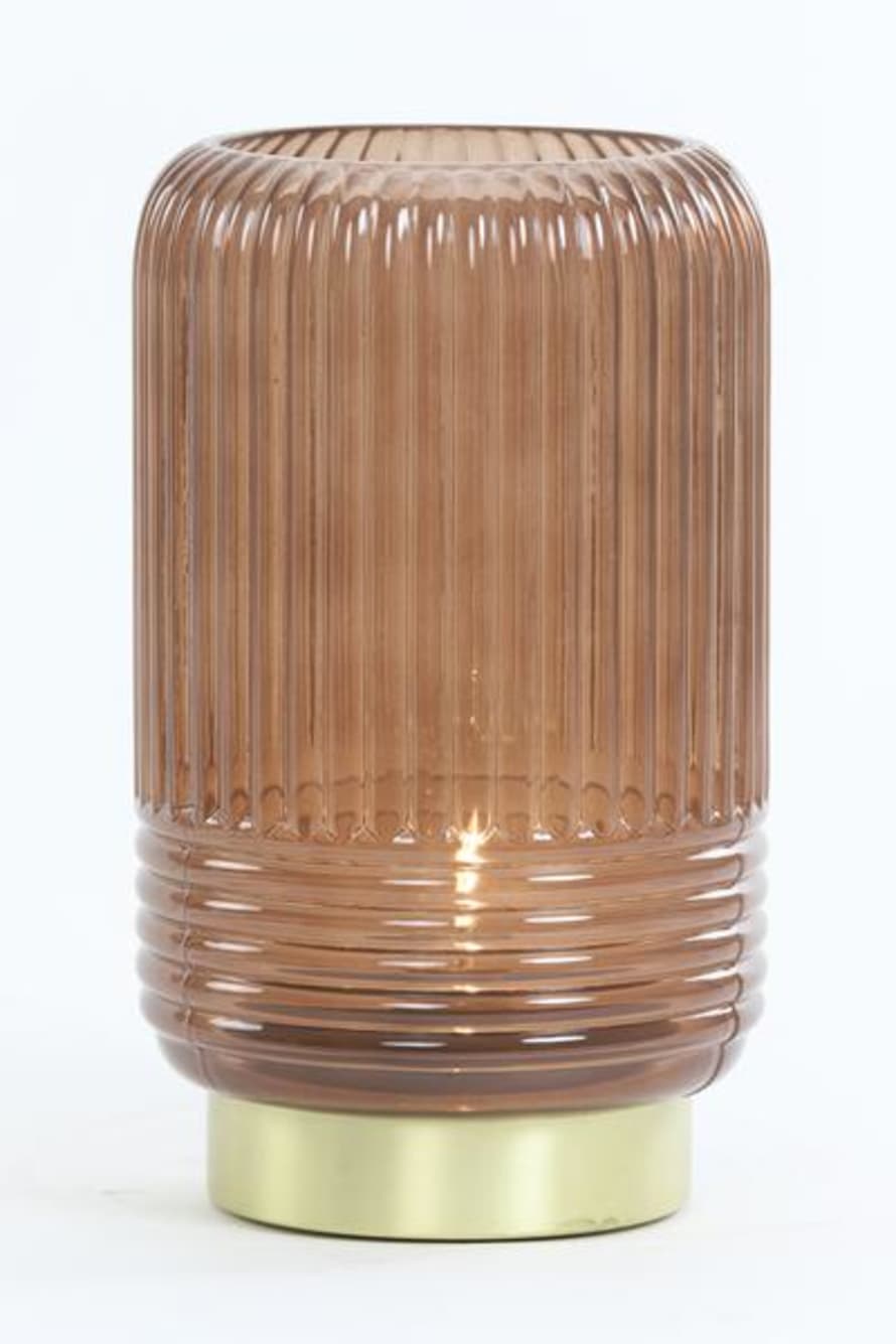 Light & Living Tafellamp Glas Donker Bruin Large